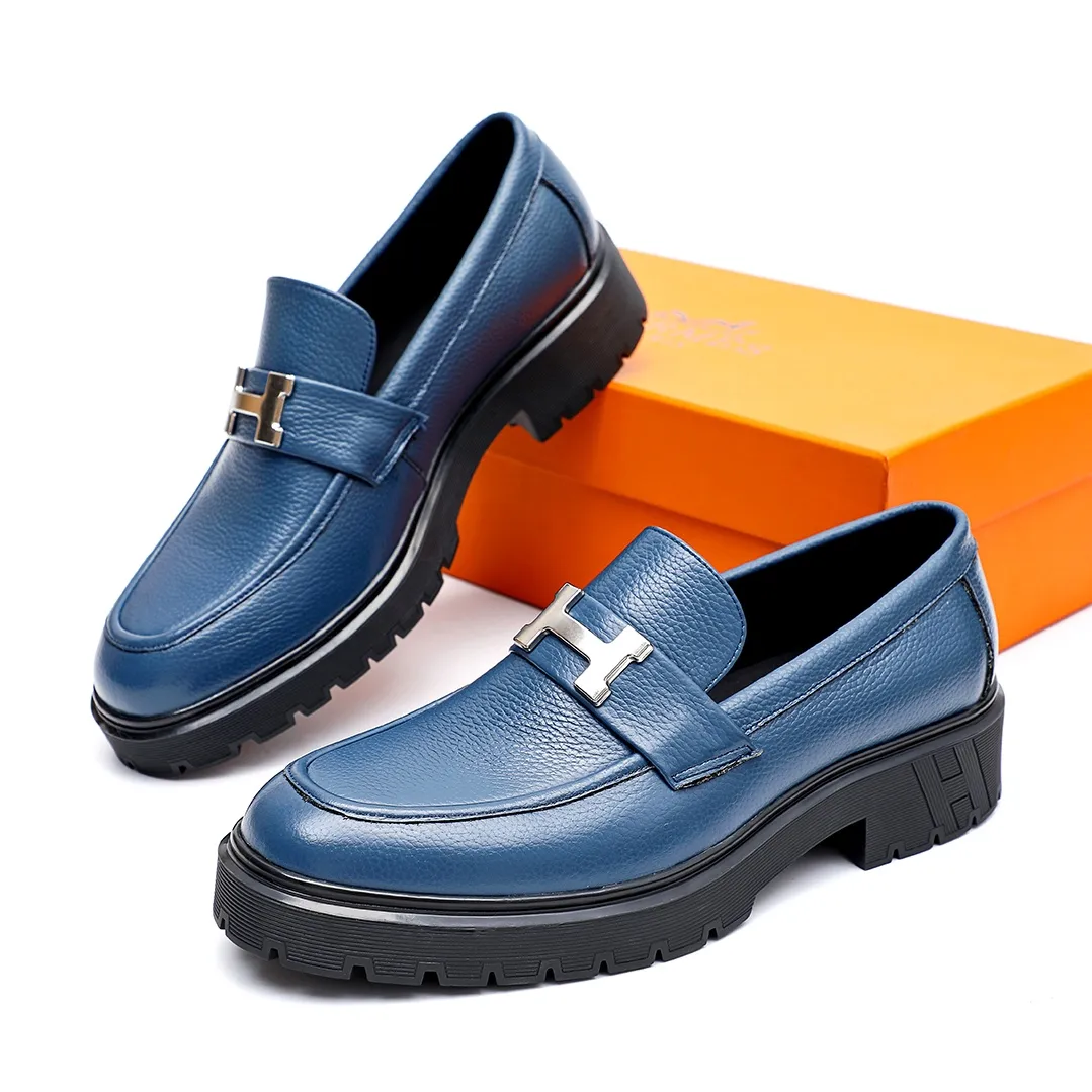 Men's shoes 💰700 💐[HERMES] popular men's shoes counter original items! The world's top brands...Luxury quality...//Fashion and high-end footwear 👍💪🏻...give you a low-key luxury comfort experience👍. The upper is made of pure Italian-imported original top-layer pebbled cowhide. Sweat-absorbent cowhide leather lining. Comfortable and breathable. The original rubber-plastic flower foam light outsole is high-end and classy. Luxurious and noble!! .. OEM factory shipment [Hug] stall.. Original plate. Welcome to taste..39-45 (38.45.46🉑️Customized)